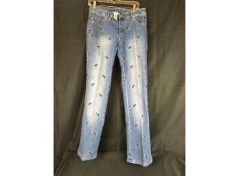 Ladies Lilly Pulitzer Jeans, Dog Decorated, Size 2