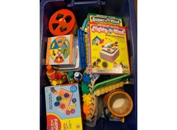 Large Tote With Used Tot Toys