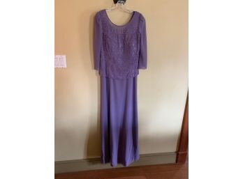 Lavendar Gown With Beaded Bodice - Size 6