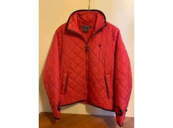 Ladie's Ralph Lauren Sport Red Quilted Jacket, Size M