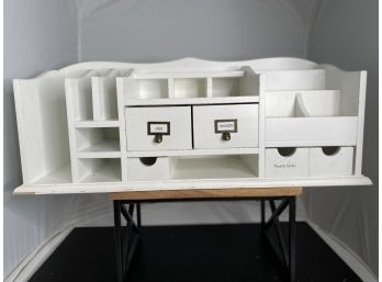 Large Desk Organizer - White Wood