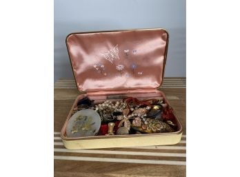 Grandma's Travel Jewelry Box - Filled With Costume Jewels!