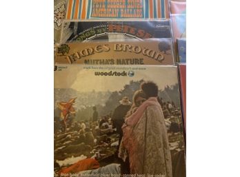 12 Vintage Vinyl LPs - Classic Rock, Woodstock, James Brown