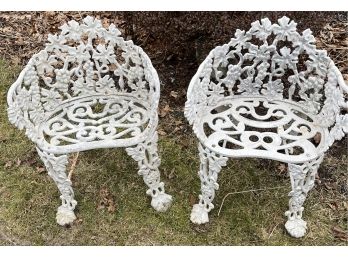 Two Aluminum Victorian Style Garden Chairs