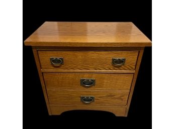 Beautiful 3 Drawer Oak End Table- Matching Dresser And Queen Bed In Separate Dresser