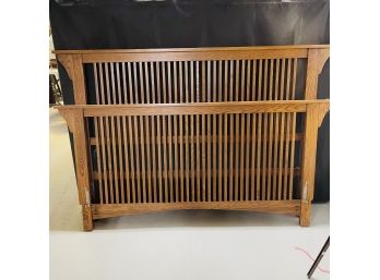 Oak Queen Headboard With Rails And Frame - Matching End Table And Dresser In Separate Listing