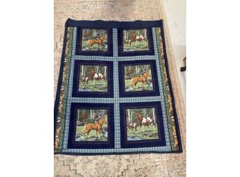 Hand Crafted Fleece Lined Horse Themed Blanket