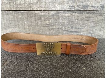 4 - H Club Belt Buckle On Leather 4-H Inscribed Belt