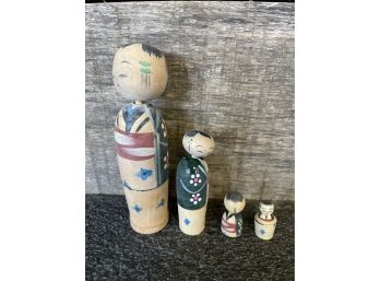 Hand Painted Wooden Bobble Head Nesting Dolls