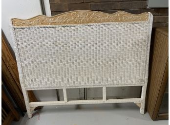 Pier One Wicker And Carved Wood Head Board