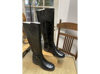 Never Worn Black Size 7 Aerosoles Two Zipper Extended Calf Option Boots