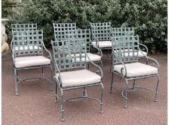 A Set Of 6 Dining Chairs By Brown Jordan With Sunbrella Cushions