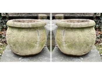 A Pair Of Carved Stone Planters 2/2
