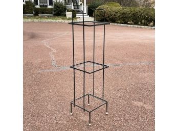 A Vintage Modern Tiered Wrought Iron Plant Stand Frame