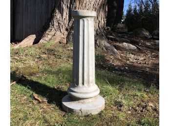 A Cast Stone Fluted Column Garden Pedestal