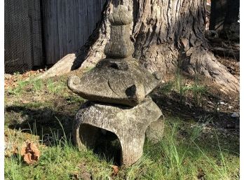 A Vintage Cast Stone Garden Pagoda