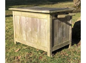 A Weathered Teak Outdoor Drinks Cooler Or Ice Chest
