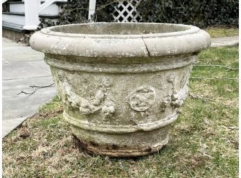 An Aged Cast Stone Planter
