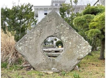 A Large Carved Stone Garden Sculpture