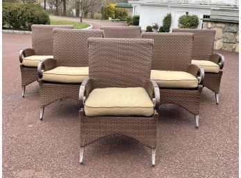 A Set Of 6 Metal And Resin Arm Chairs By Cast Classics