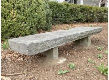 A Large Carved Granite Bench