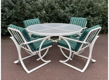 A Vintage Glass Top Dining Table And Set Of 4 Chairs By Tropitone