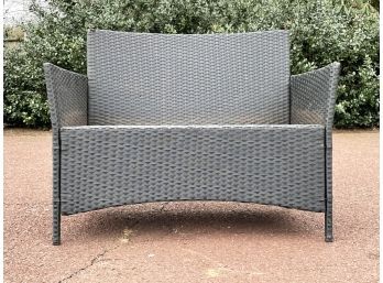 An Outdoor Bench In Acrylic Mesh