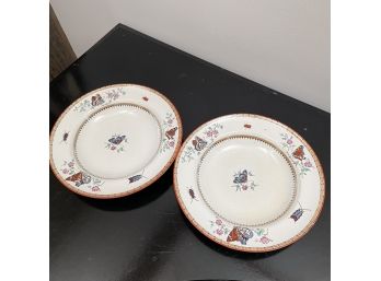 A Pair Of Vintage Minton - Butterfly - Dinner Plate 10'