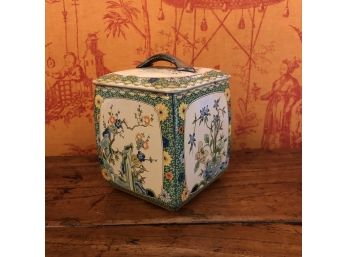 A Vintage English Painted Tin Tea Box - So Sweet