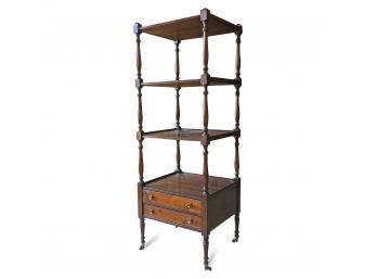 An Antique Mahogany Etagere With Bottom Drawer