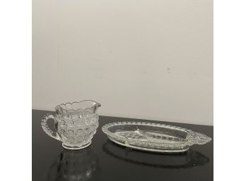 An Early American Pattern Glass -  Lacy Daisy - Small Pitcher By John Highbee - 1908