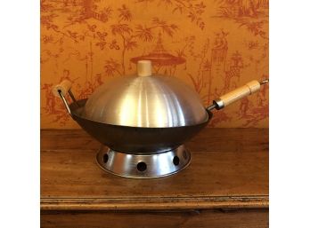A Practically New Steel Wok And Aluminum Lid