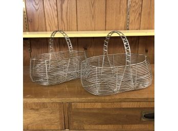 A Pair Of Frech Wire Baskets