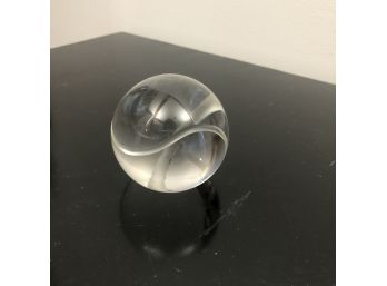 A Tiffany & Co. Crystal Tennis Ball Paperweight