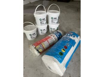 5 New Containers Of Duct Sealant And Plastic Sheeting