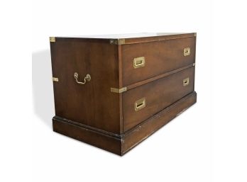 A Campaign Style 2 Drawer Trunk With Brass Accents