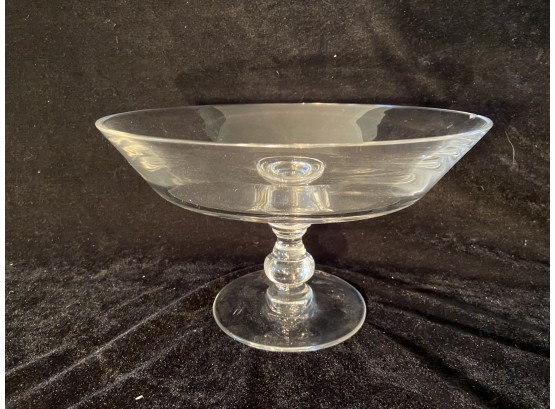 Val St. Lambert Signed Footed Glass Bowl