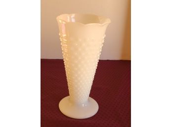 Vintage Hobnail Milk Glass Vase, EUC