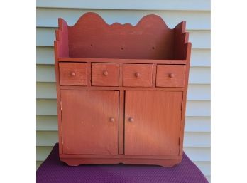 Cute Red Painted Cabinet, Can Be Hung Or Sit