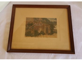 Signed Wallace Nutting Print, The Porch Door
