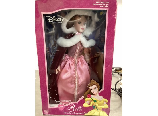 Disney Belle Porcelain Keepsake Doll, New In Box