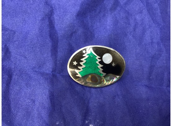 Vintage Sterling Silver Alia Christmas Tree Brooch Pin Pendant 10.96 G