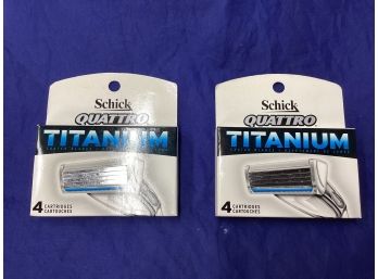 2 Brand New Schick Quattro Titanium 4 Pack Refills