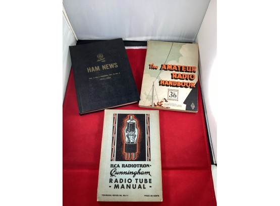 Lot Of 3 Vintage Books Ham News, Amateur Radio Radio Tube Manuals Handbooks  Good Overall Condition