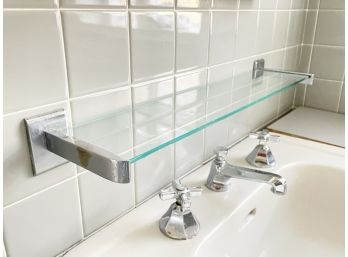A Metal And Glass Bathroom Shelf, Bath #3
