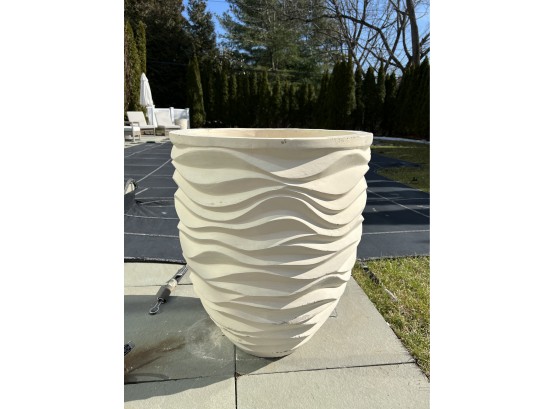 PAIR Large Modern Ceramic Off White Planters