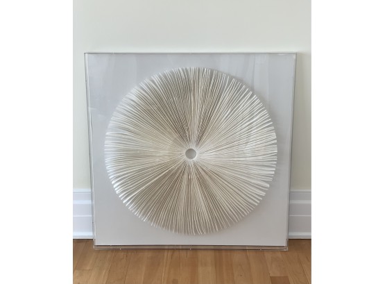 Rice Paper Circular Mandala Art In Acrylic Shadow Box Frame