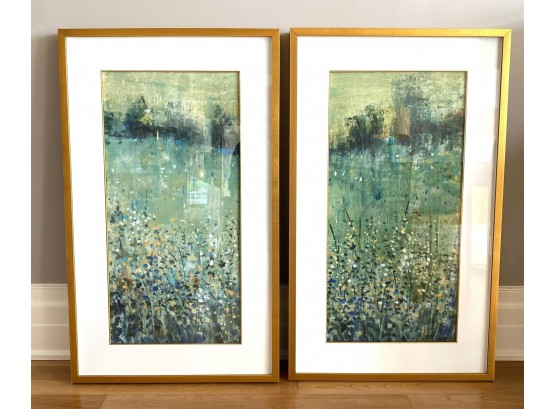 Visions Of Spring / Pair John-Richard Framed Prints In Brushed Gold Frames