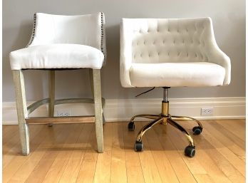 Two Off White Desk Chairs