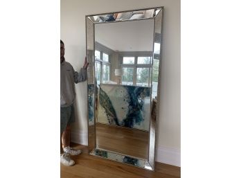 Tall Mirror With Silver Beaded Detail